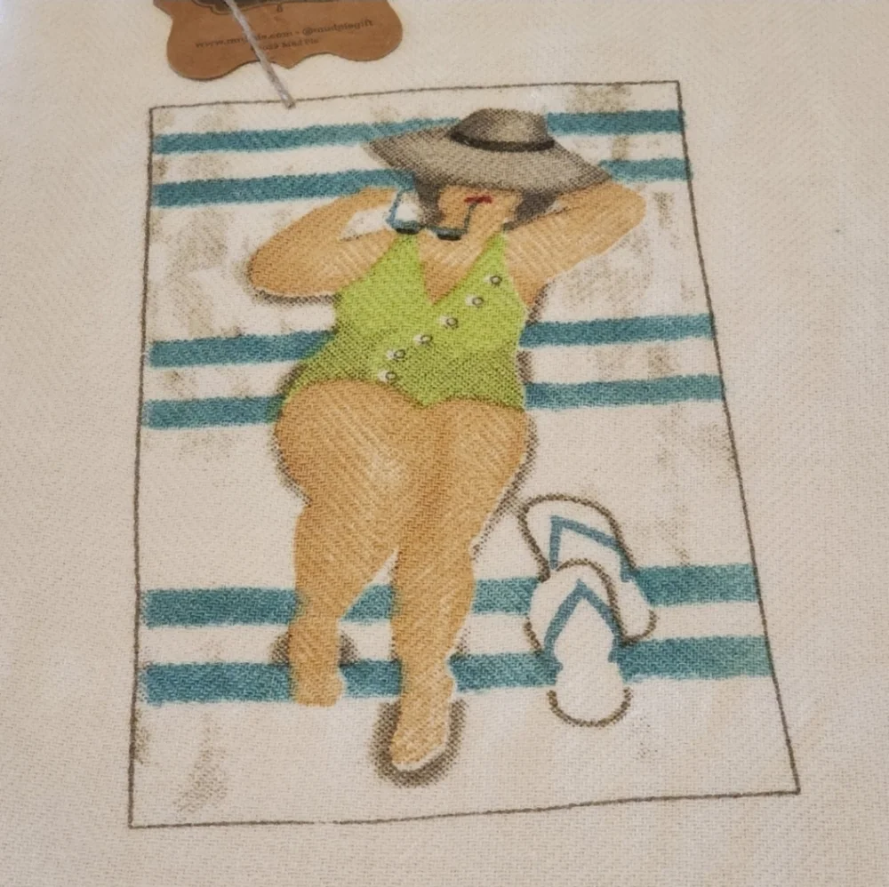Humorous Curvy Girl Hand Kitchen Towels - Set Of 2